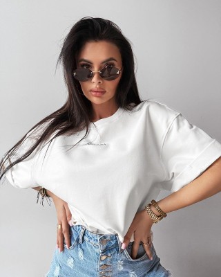 T-shirt damski OLAVOGA THEBES 2025 ecru - FashionPlace - 1