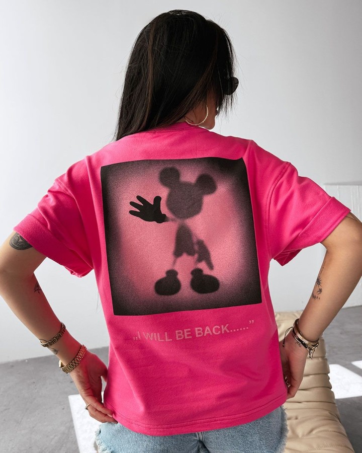 T-shirt damski OLAVOGA THEBES 2025 amarant - FashionPlace - 1