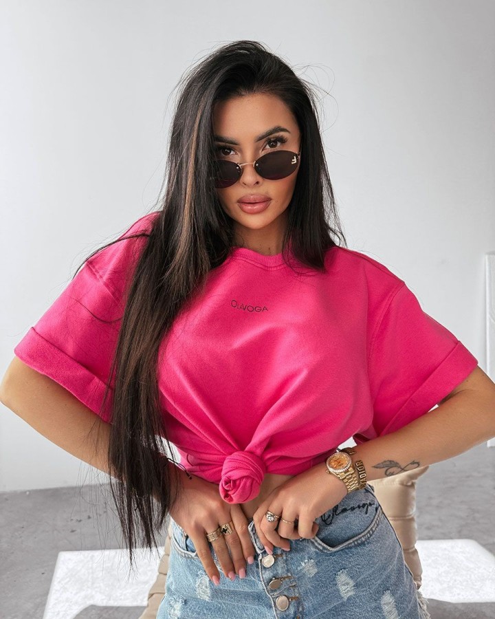 T-shirt damski OLAVOGA THEBES 2025 amarant - FashionPlace - 2