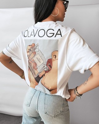 T-shirt damski OLAVOGA ONTARIO 2025 biały - FashionPlace - 1