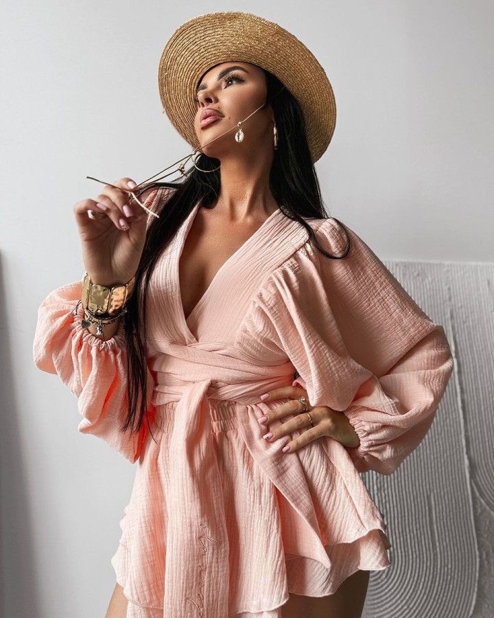 Komplet damski OLAVOGA NEGRONI 2025 brzoskwinia - FashionPlace - 2