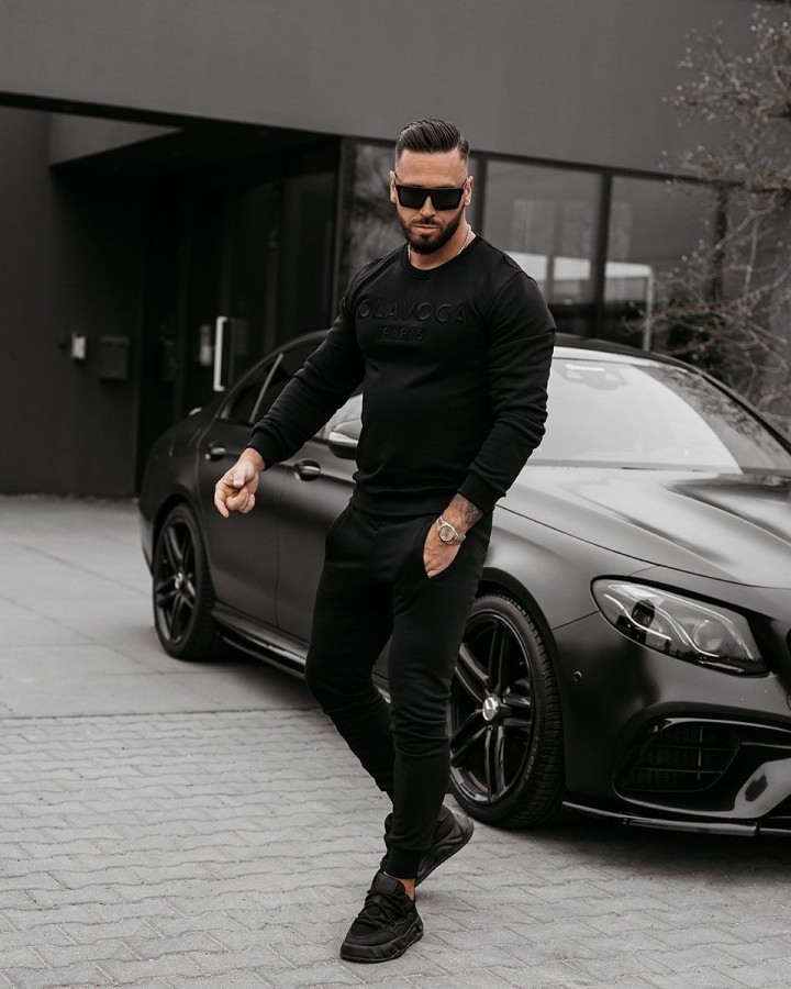 Komplet męski OLAVOGA KABUL 2025 czerń - FashionPlace - 1