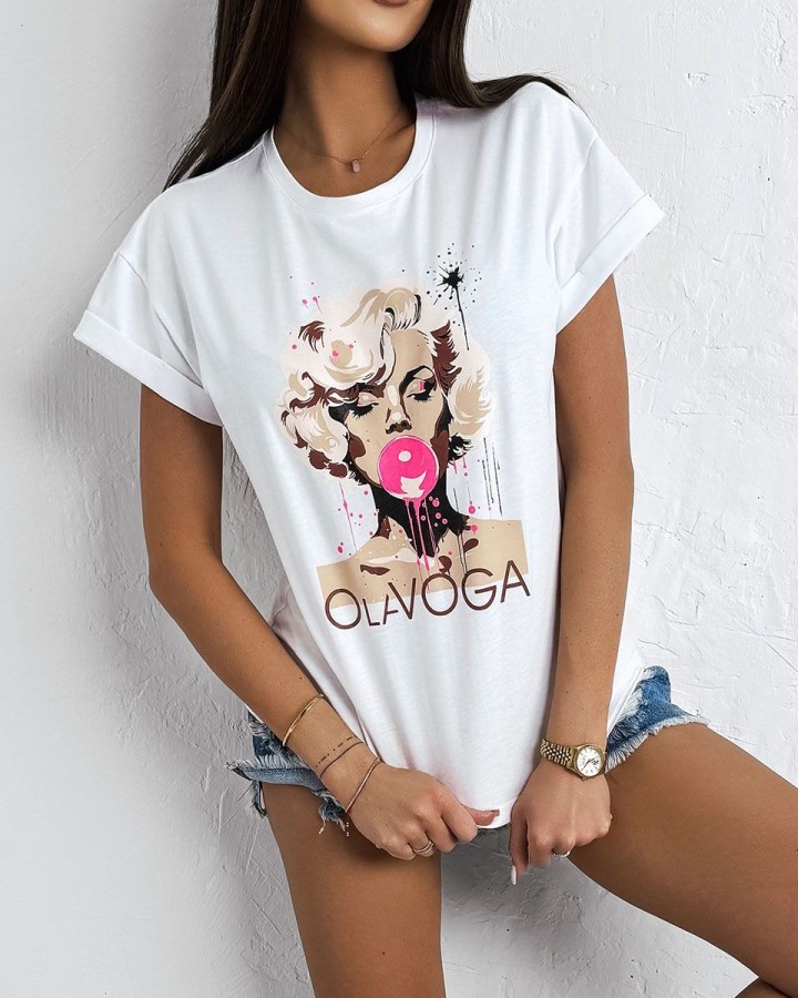 T-shirt damski OLAVOGA HENNESSY 2025 ecru - FashionPlace - 2