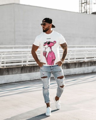 T-shirt męski OLAVOGA HILL 2025 ecru - FashionPlace - 1