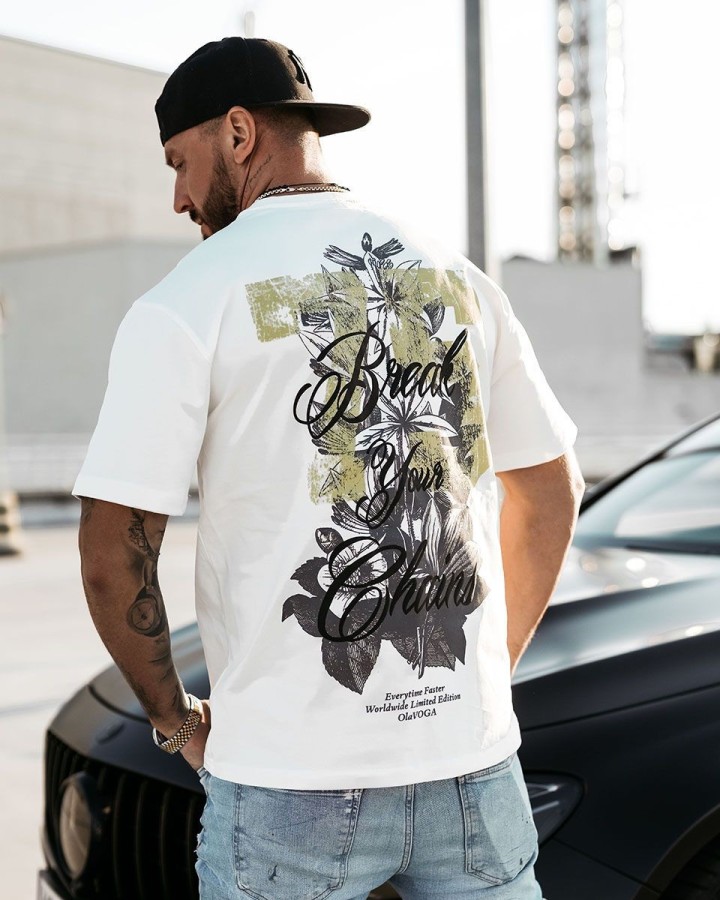 T-shirt męski OLAVOGA GREAK 2025 ecru - FashionPlace - 1