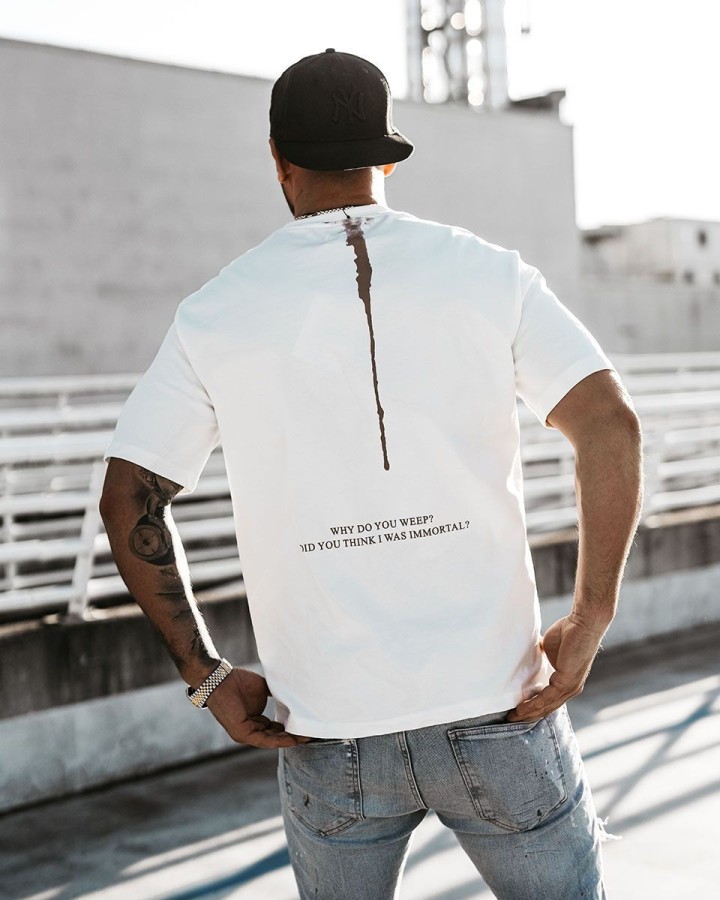 T-shirt męski OLAVOGA VERNICE 2025 ecru - FashionPlace - 2