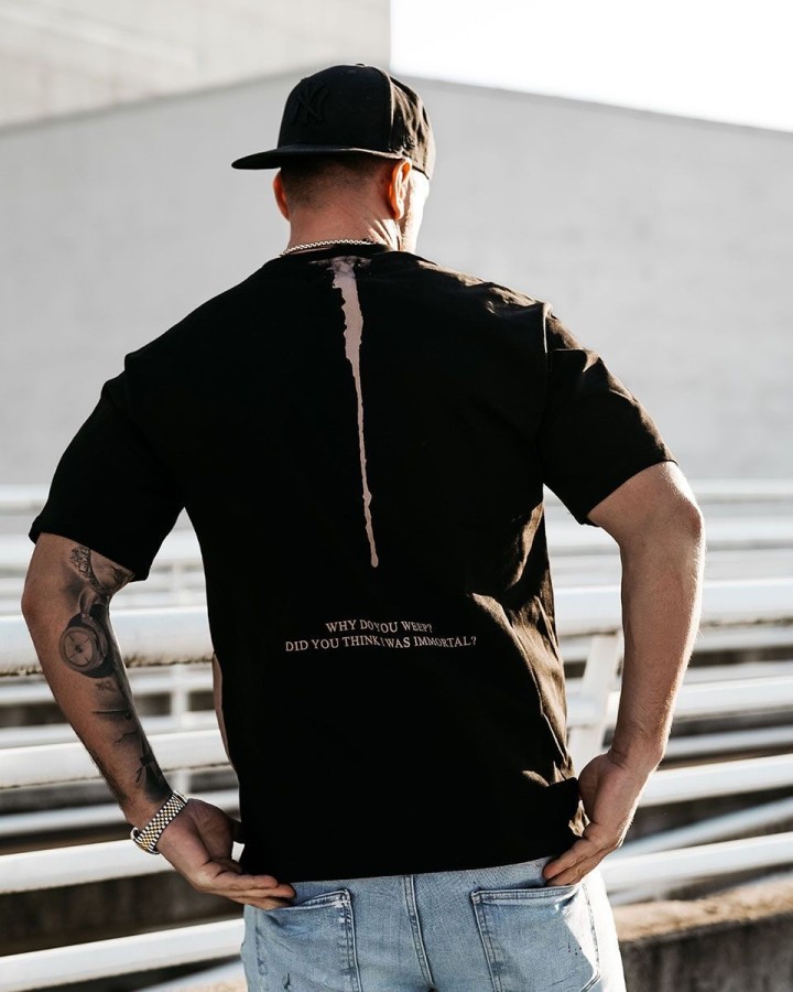 T-shirt męski OLAVOGA VERNICE 2025 czerń - FashionPlace - 3
