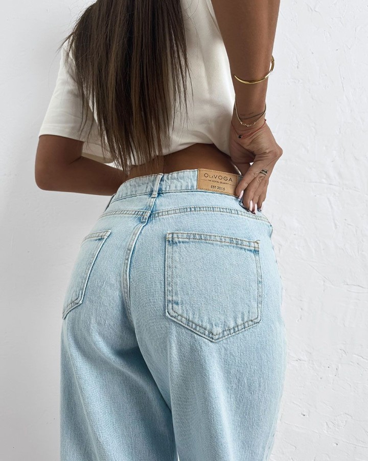 Spodnie jeansowe damskie OLAVOGA LEOIA 2025 jasny niebieski - FashionPlace - 3