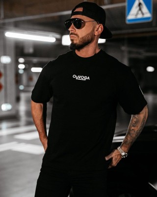 T-shirt męski OLAVOGA CONELI 2025 czerń - FashionPlace - 1