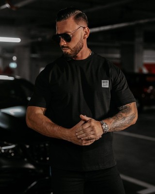 T-shirt męski OLAVOGA LANDO 2025 czerń - FashionPlace - 1