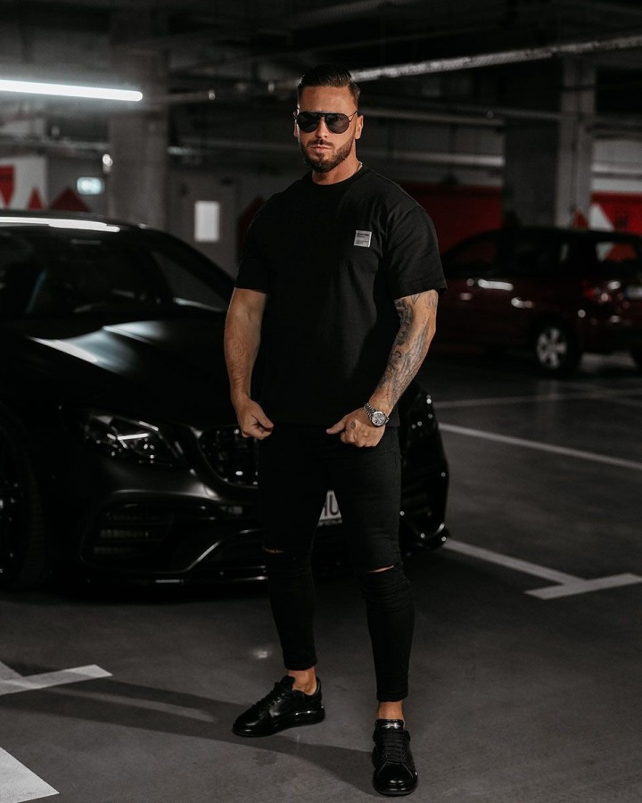 T-shirt męski OLAVOGA LANDO 2025 czerń - FashionPlace - 2