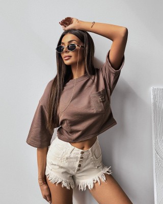 Bluzka damska OLAVOGA LITION 2025 kakao - FashionPlace - 1
