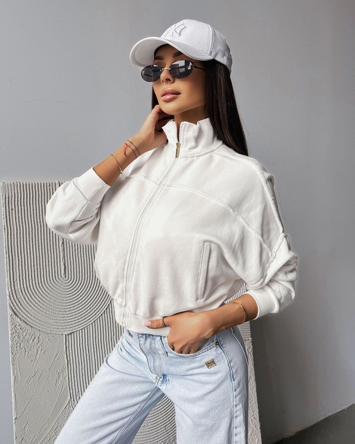 Bluza damska OLAVOGA SAING 2025 ecru - FashionPlace - 1
