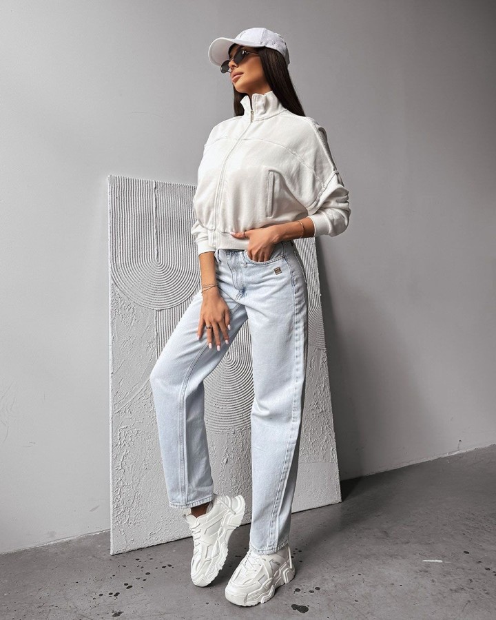 Bluza damska OLAVOGA SAING 2025 ecru - FashionPlace - 3