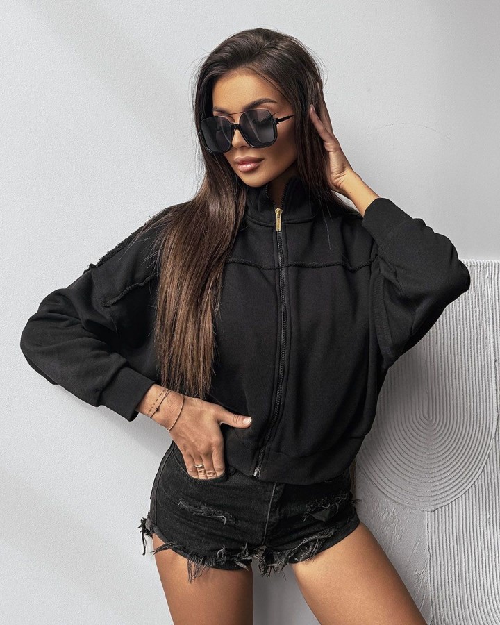 Bluza damska OLAVOGA SAING 2025 czerń - FashionPlace - 1