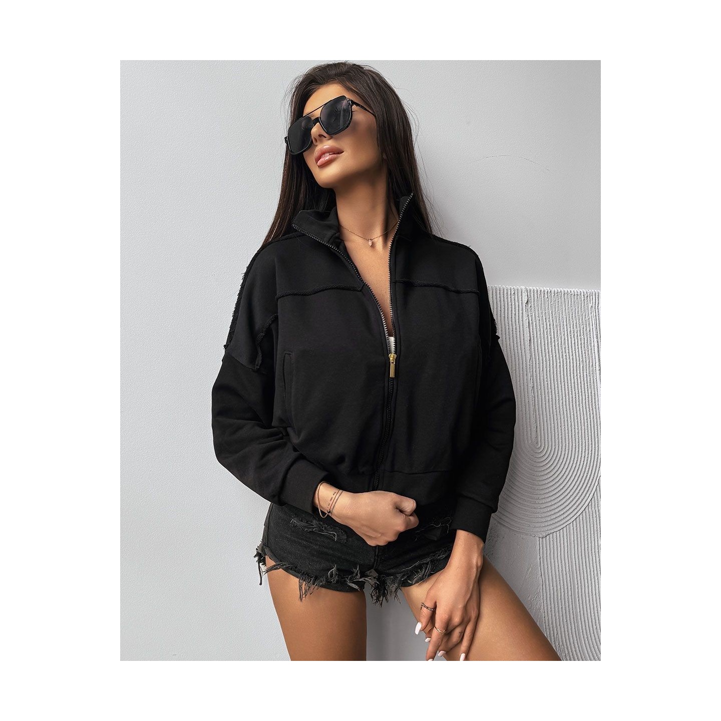Bluza damska OLAVOGA SAING 2025 czerń - FashionPlace - 3