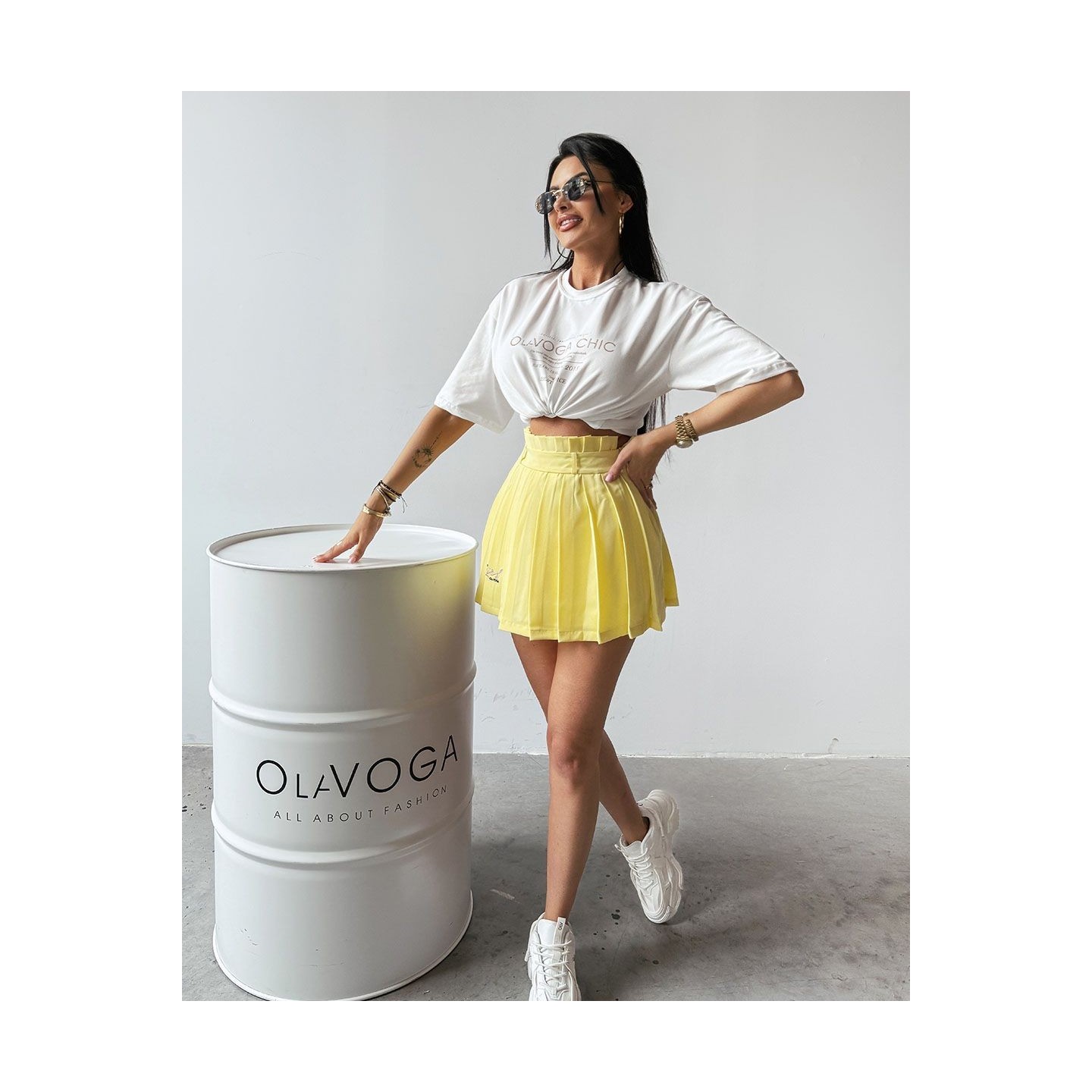 Spódnica damska OLAVOGA MOSA 2025 żółta - FashionPlace - 3