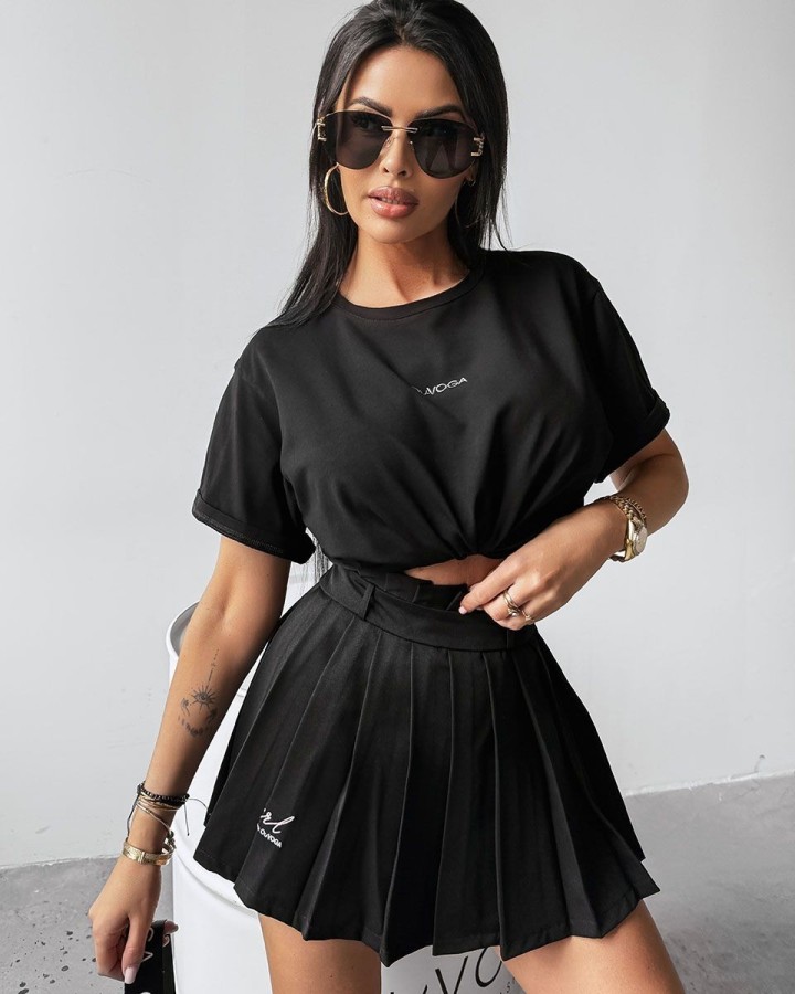 Spódnica damska OLAVOGA MOSA 2025 czerń - FashionPlace - 1