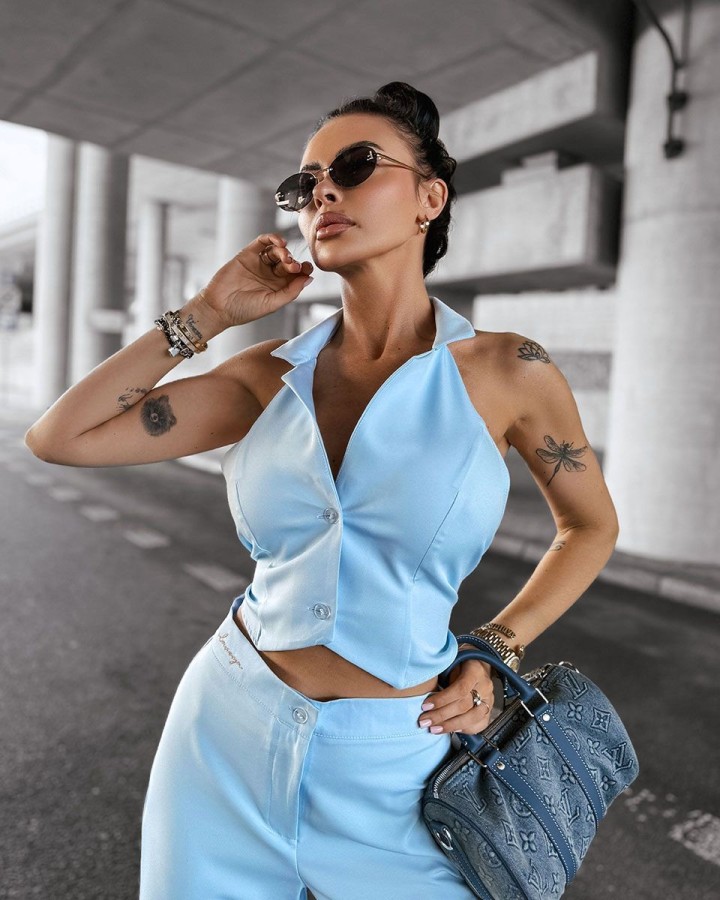 Komplet damski OLAVOGA NICE 2025 błękit - FashionPlace - 2