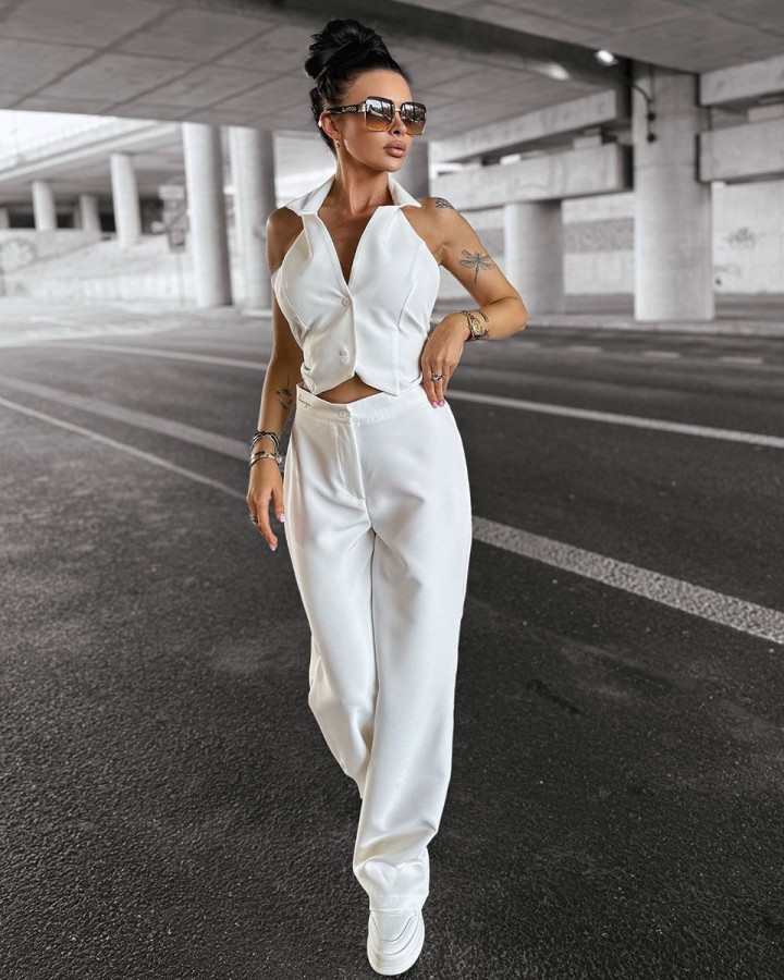 Komplet damski OLAVOGA NICE 2025 ecru - FashionPlace - 1