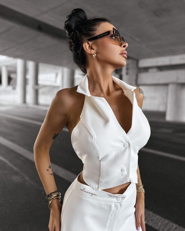 Komplet damski OLAVOGA NICE 2025 ecru - FashionPlace - 2