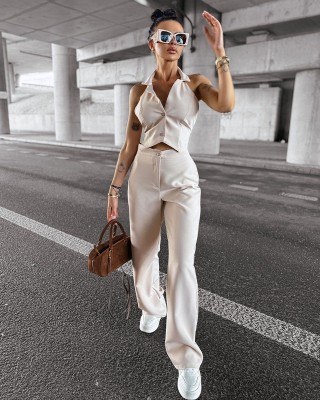 Komplet damski OLAVOGA NICE 2025 beż - FashionPlace - 1