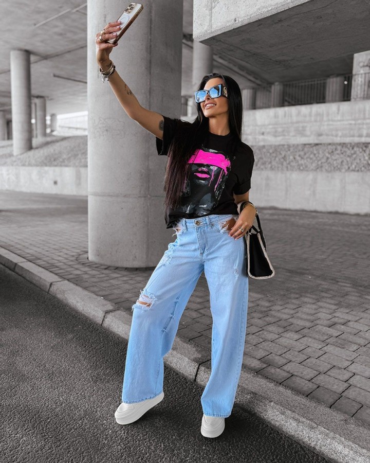 T-shirt damski OLAVOGA TENTE 2025 czerń - FashionPlace - 3
