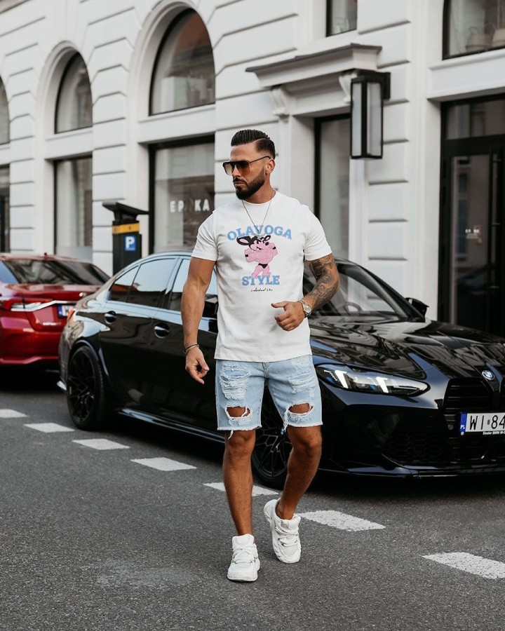 T-shirt męski OLAVOGA COMPRE 2025 ecru - FashionPlace - 2