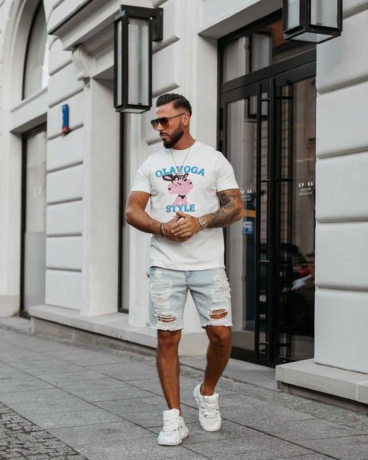 T-shirt męski OLAVOGA COMPRE 2025 ecru - FashionPlace - 3
