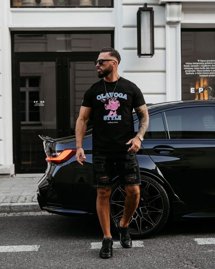 T-shirt męski OLAVOGA COMPRE 2025 czerń - FashionPlace - 2