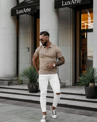 Sweter męski OLAVOGA TERON 2025 beż - FashionPlace - 1