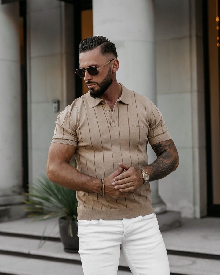 Sweter męski OLAVOGA TERON 2025 beż - FashionPlace - 2