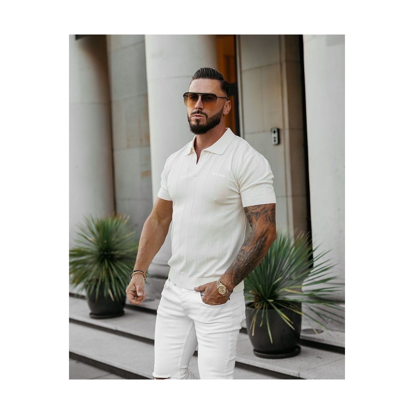 Sweter męski OLAVOGA TERON 2025 ecru - FashionPlace - 2