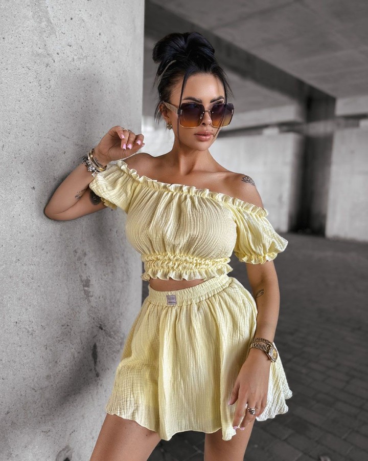 Komplet damski OLAVOGA DANTE 2025 żółty - FashionPlace - 1