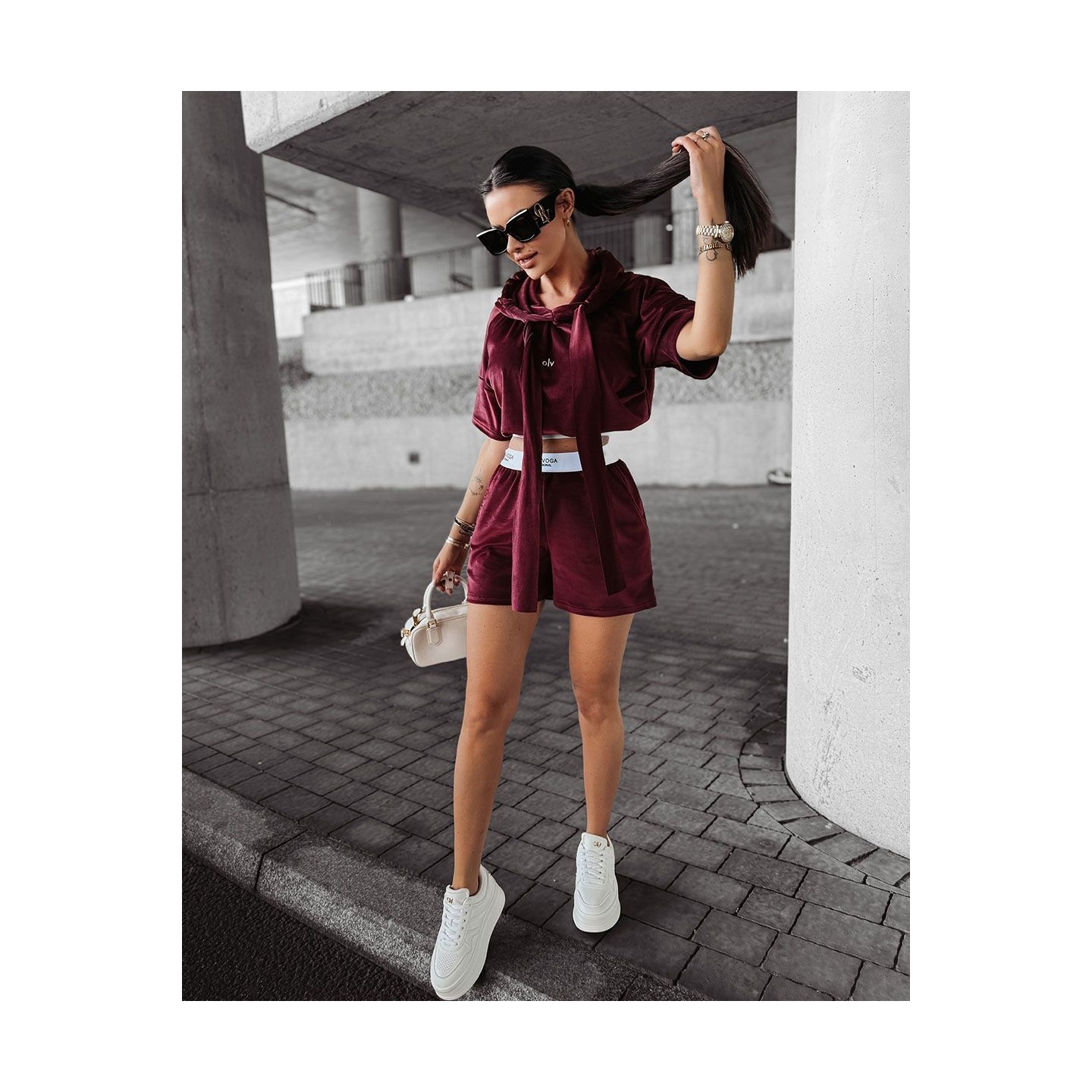 Komplet damski OLAVOGA SIBE 2025 bordo - FashionPlace - 3