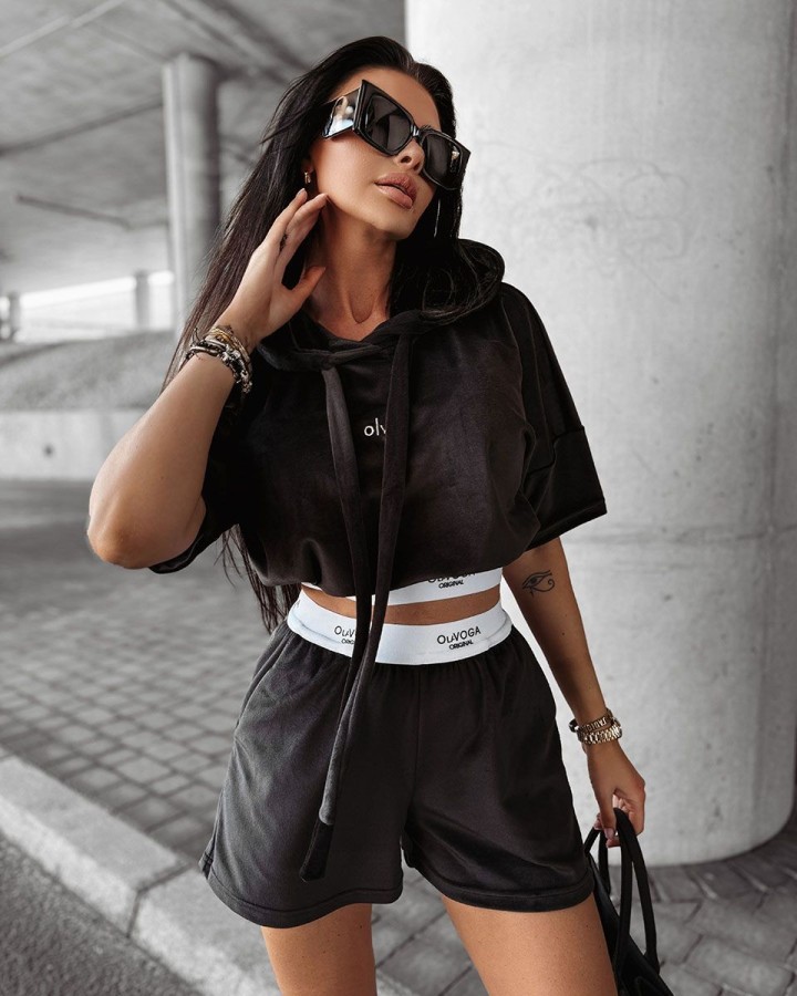 Komplet damski OLAVOGA SIBE 2025 czerń - FashionPlace - 1