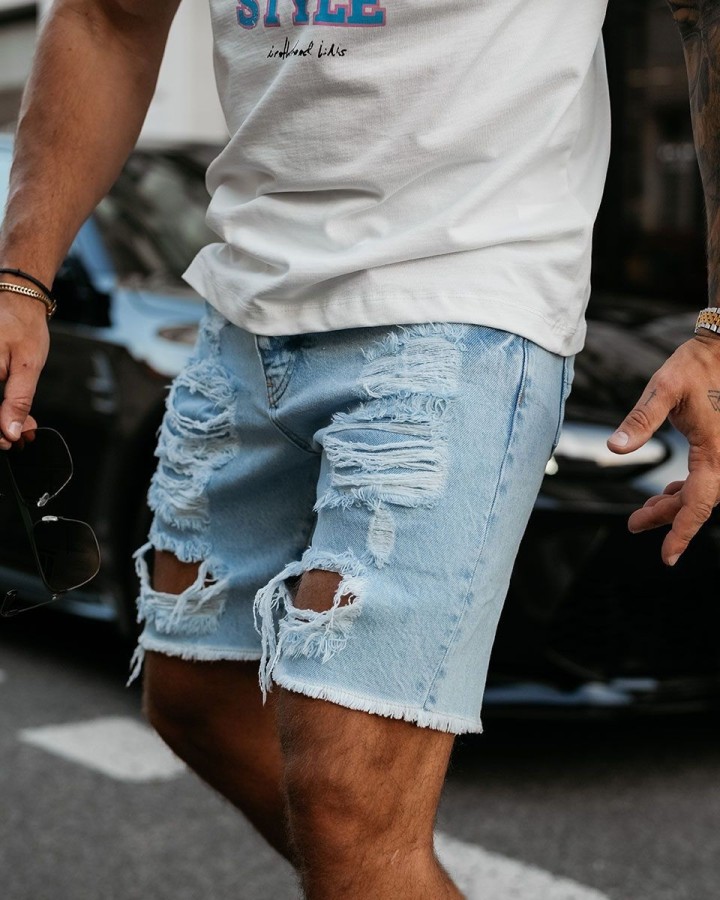 Spodenki jeansowe męskie OLAVOGA TRUEFIT 2025 jeans - FashionPlace - 1