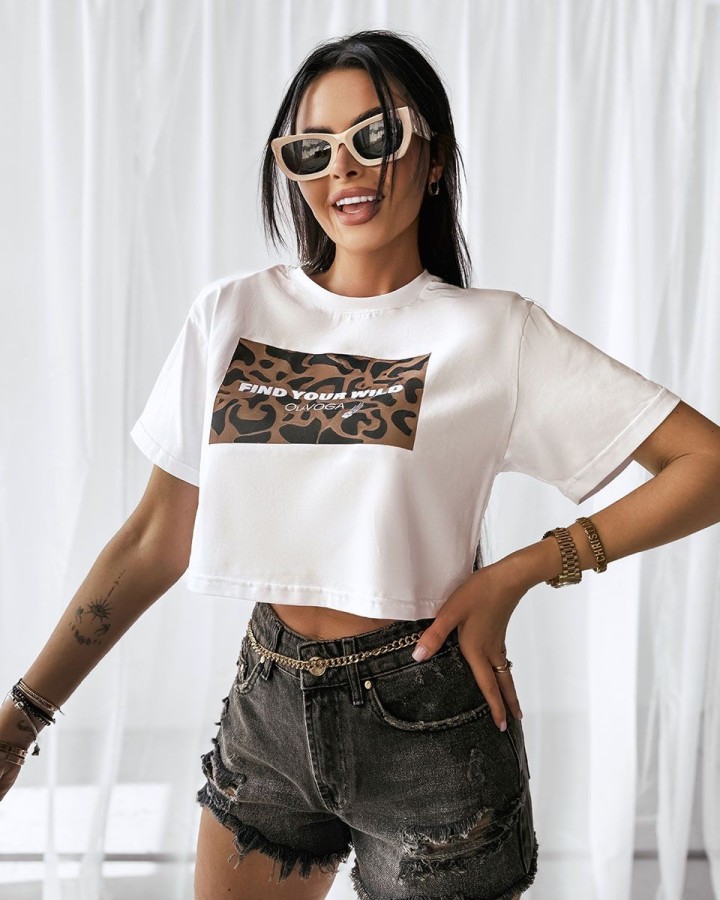 T-shirt damski OLAVOGA CITY 2025 biały - FashionPlace - 3