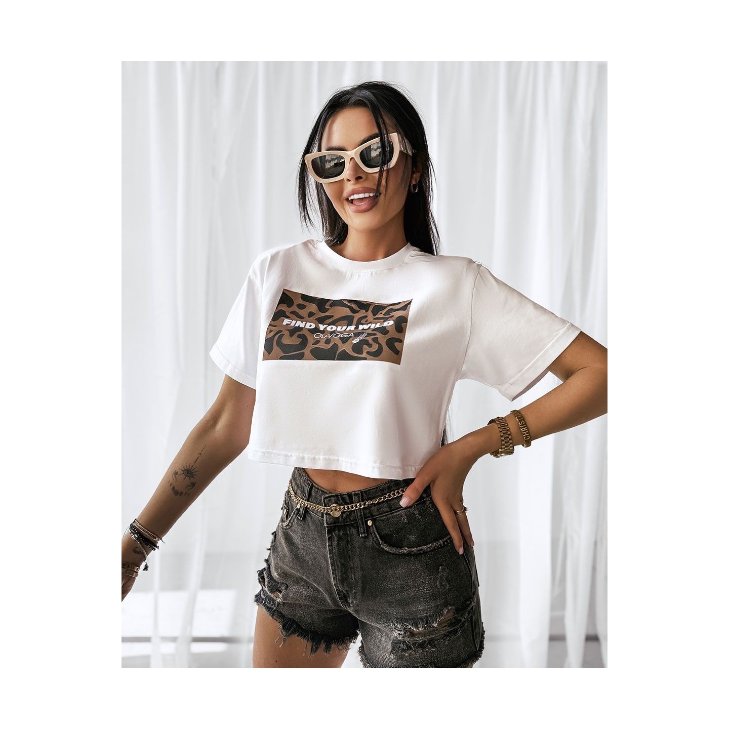 T-shirt damski OLAVOGA CITY 2025 biały - FashionPlace - 3