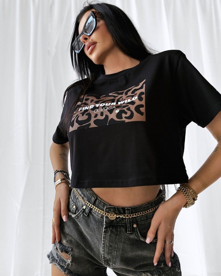 T-shirt damski OLAVOGA CITY 2025 czerń - FashionPlace - 3