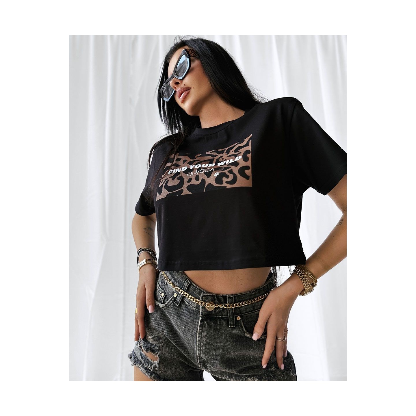 T-shirt damski OLAVOGA CITY 2025 czerń - FashionPlace - 3