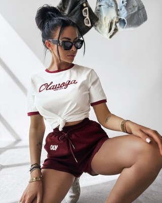 T-shirt damski OLAVOGA AVEN 2025 ecru - FashionPlace - 1