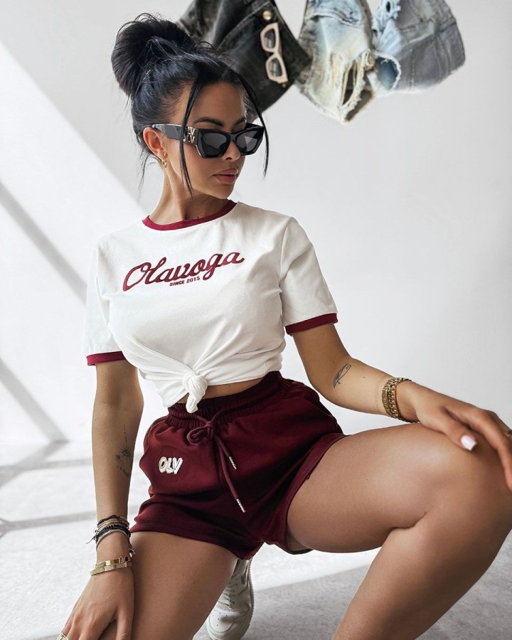 T-shirt damski OLAVOGA AVEN 2025 ecru - FashionPlace - 1