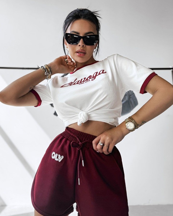 T-shirt damski OLAVOGA AVEN 2025 ecru - FashionPlace - 2