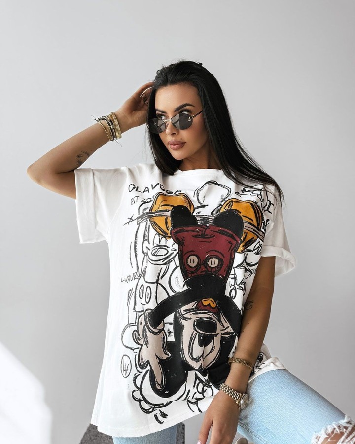 T-shirt damski OLAVOGA RUST 2025 ecru - FashionPlace - 2