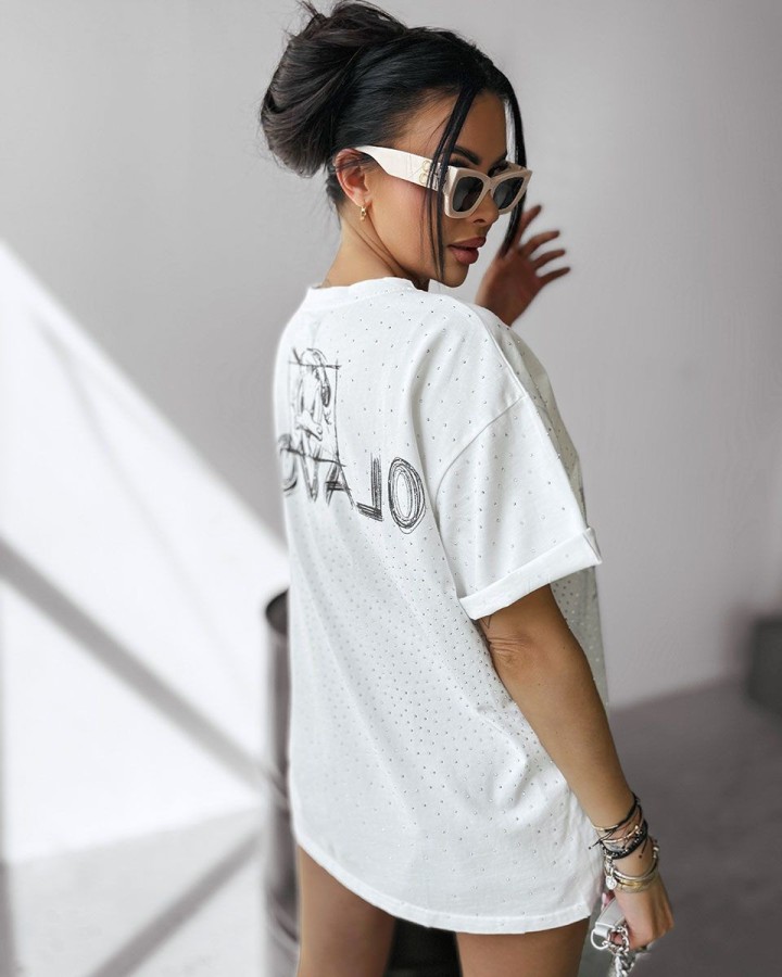 T-shirt damski OLAVOGA MARA 2025 ecru - FashionPlace - 3
