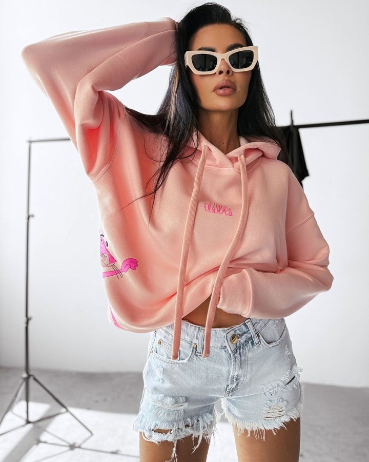 Bluza damska OLAVOGA CLOSER 2025 pudrowy róż - FashionPlace - 1