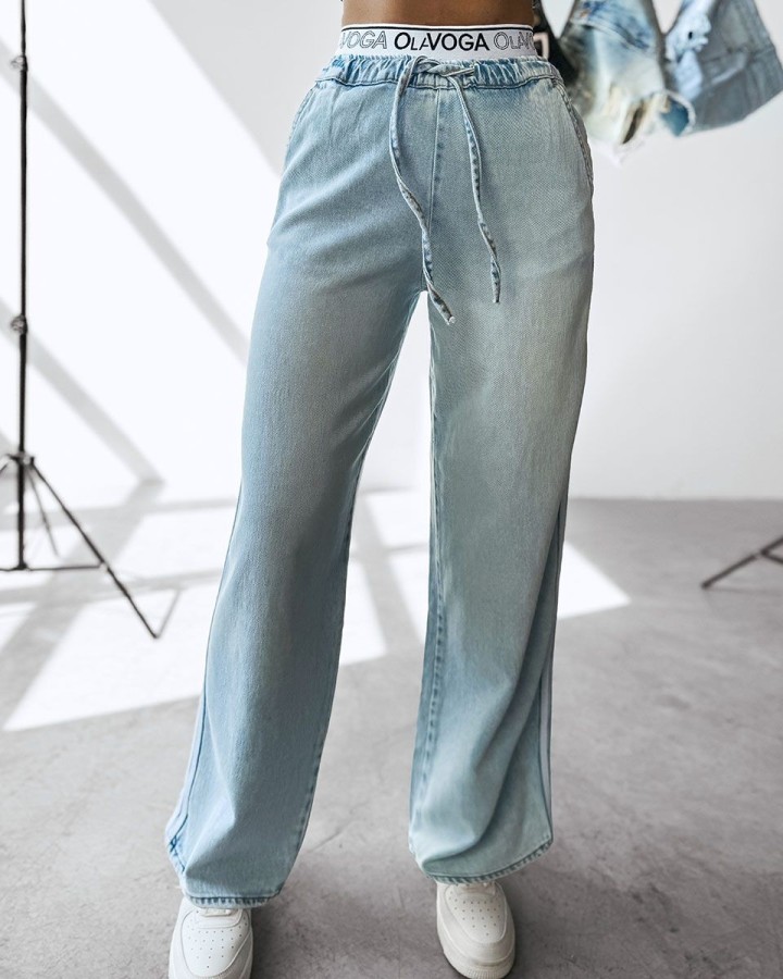 Spodnie jeansowe damskie OLAVOGA MIAGE 2025 niebieskie - FashionPlace - 2