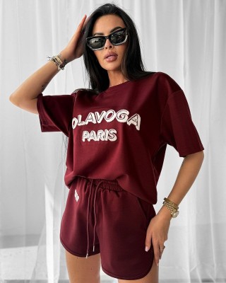 Komplet damski OLAVOGA COZY 2025 burgund - FashionPlace - 1