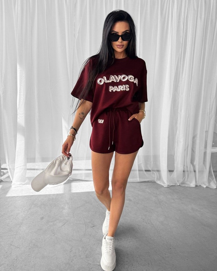 Komplet damski OLAVOGA COZY 2025 burgund - FashionPlace - 3